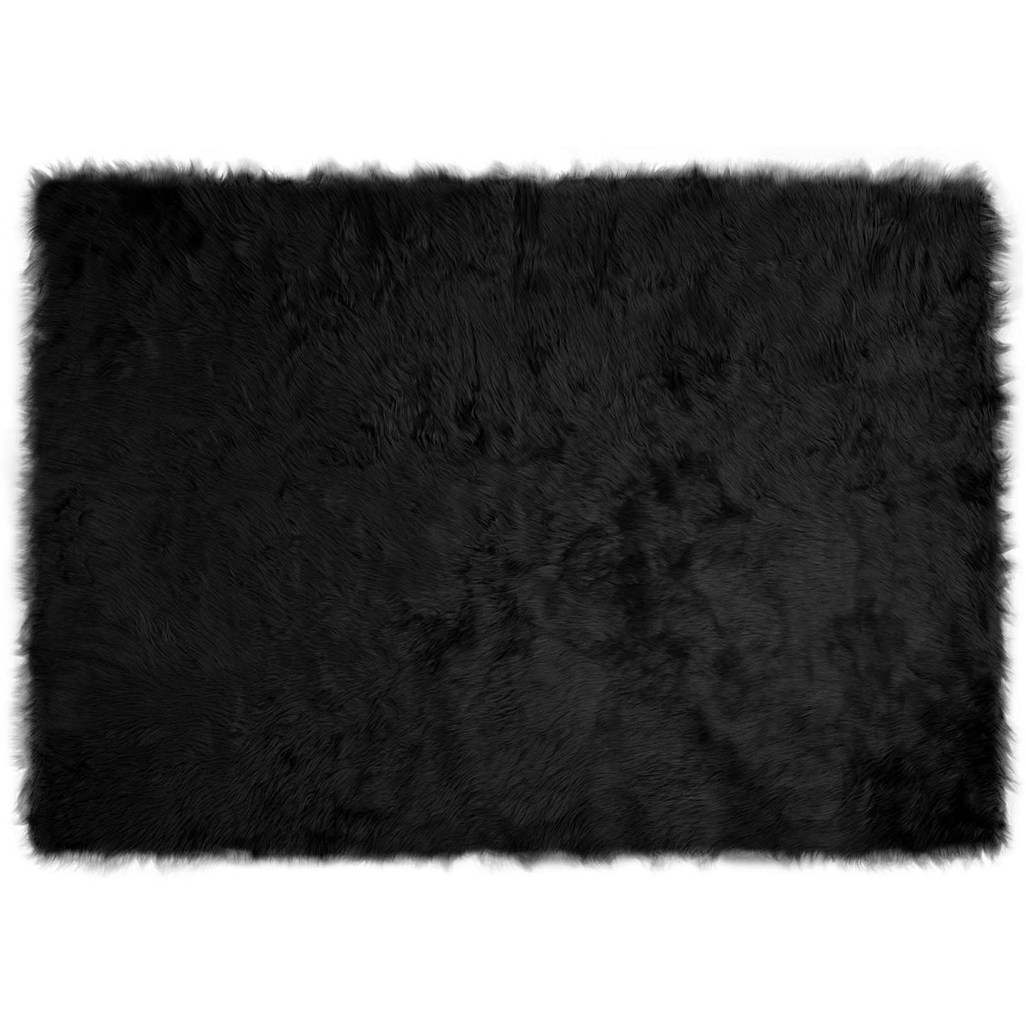 vidaXL Ψεύτικο Δέρμα Προβάτου Χαλί Tafalla Μαύρο 140 x 200 cm