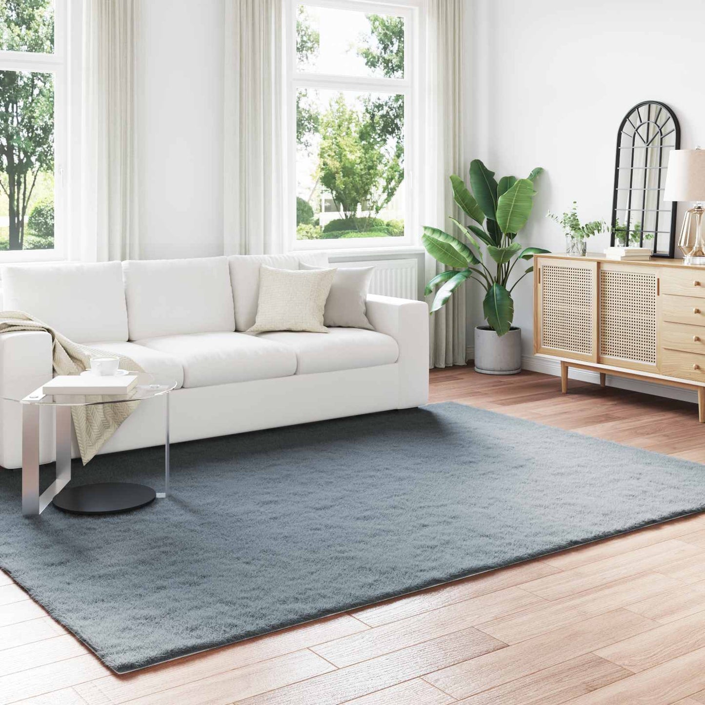 vidaXL Χαλιά Ψεύτικου Κουνελιού Olite Ανθρακί 200 x 280 εκ.