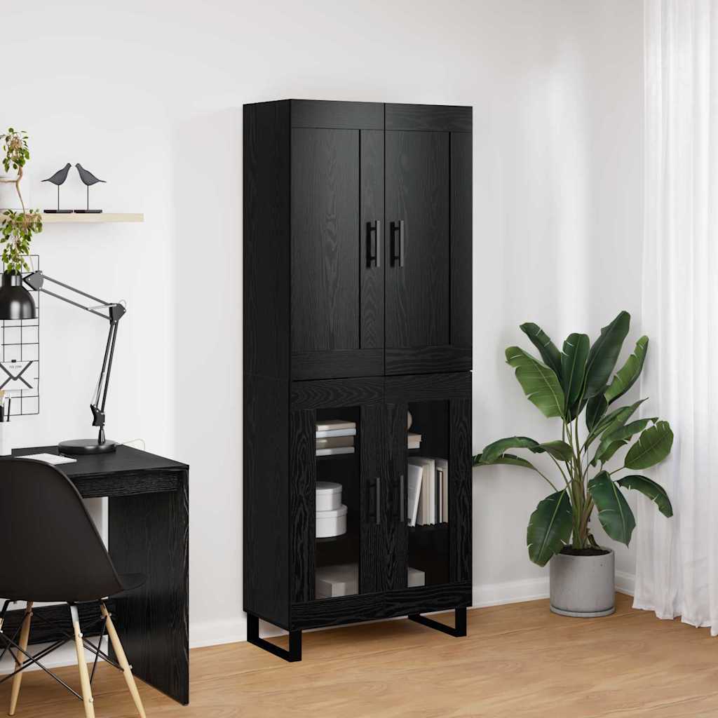 vidaXL Highboard 2 τμχ. Μαύρη Οξυά 69,5 x 34 x 180 εκ.