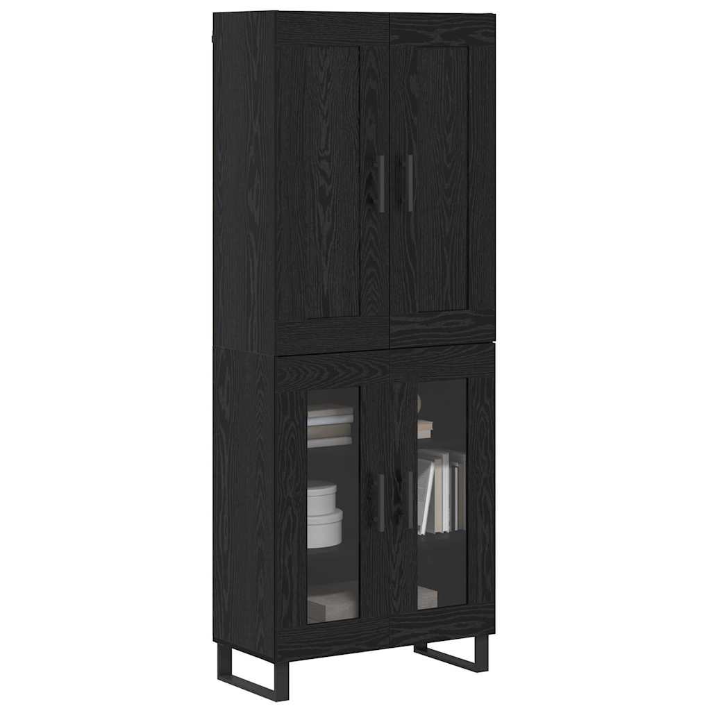 vidaXL Highboard 2 τμχ. Μαύρη Οξυά 69,5 x 34 x 180 εκ.