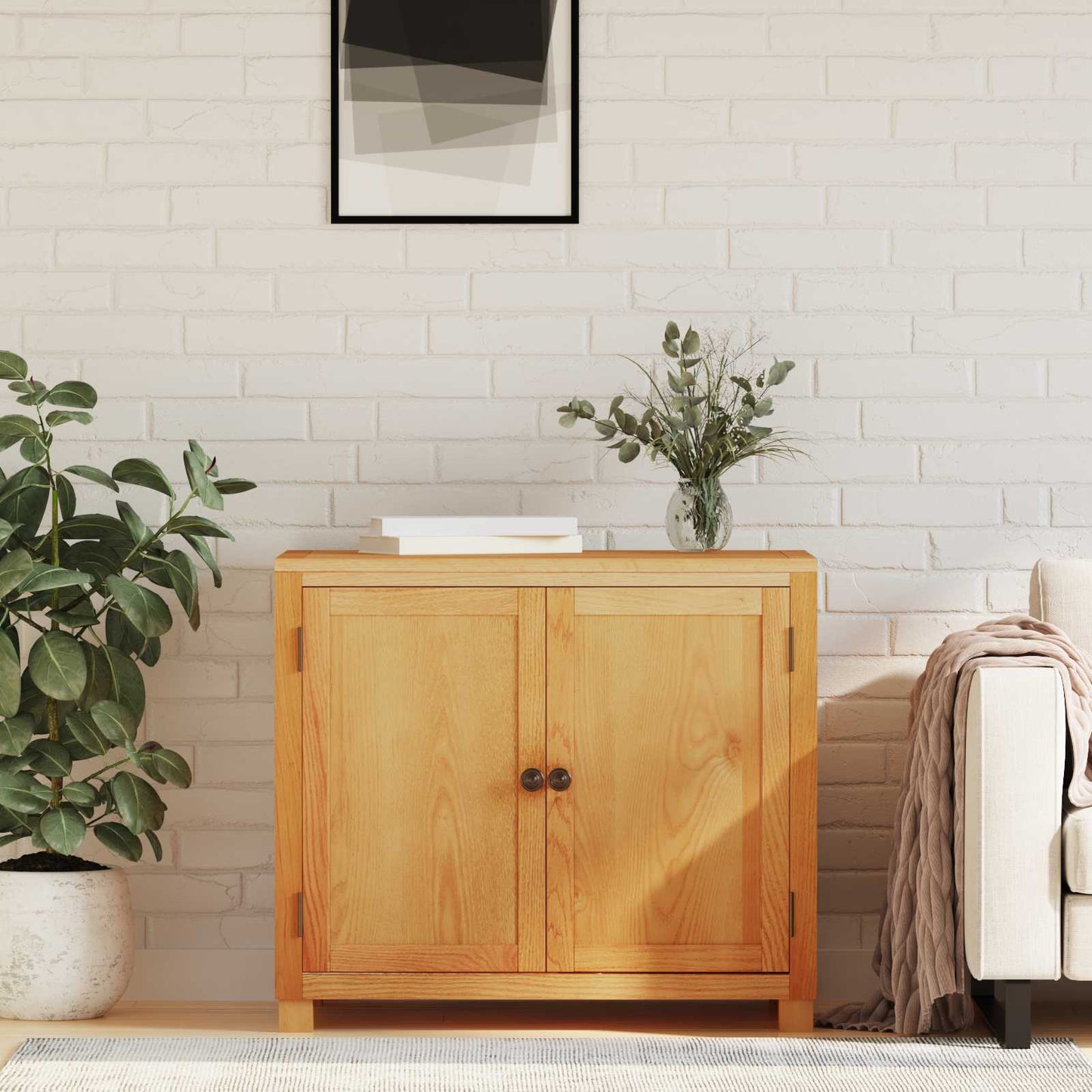 vidaXL Ντουλαπιού με πόρτα Καφέ 78 x 50 x 70 εκ Επεξεργασμένο ξύλο