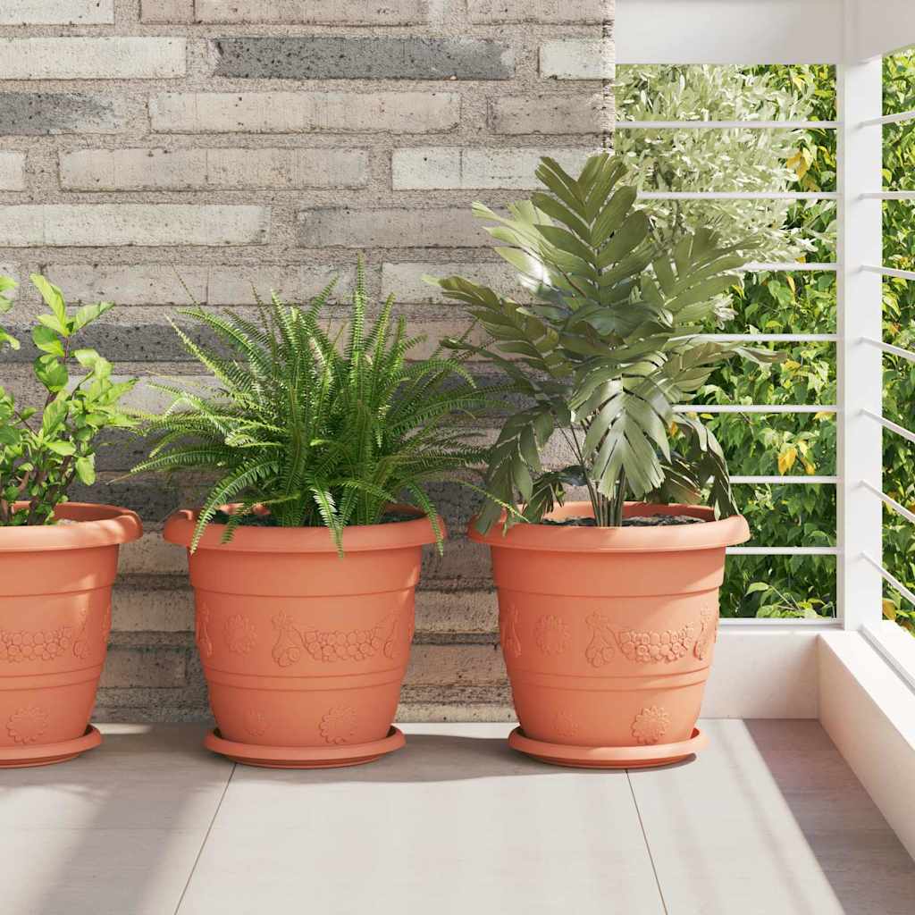 vidaXL Στρογγυλός Δίσκος Λουλουδιών 6 pcs Κεραμιδί Ø 21,5 x 2,5 εκ