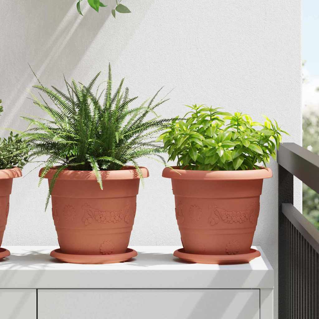 vidaXL Στρογγυλός Δίσκος Λουλουδιών 24 pcs Κεραμιδί Ø 14 x 2 εκ