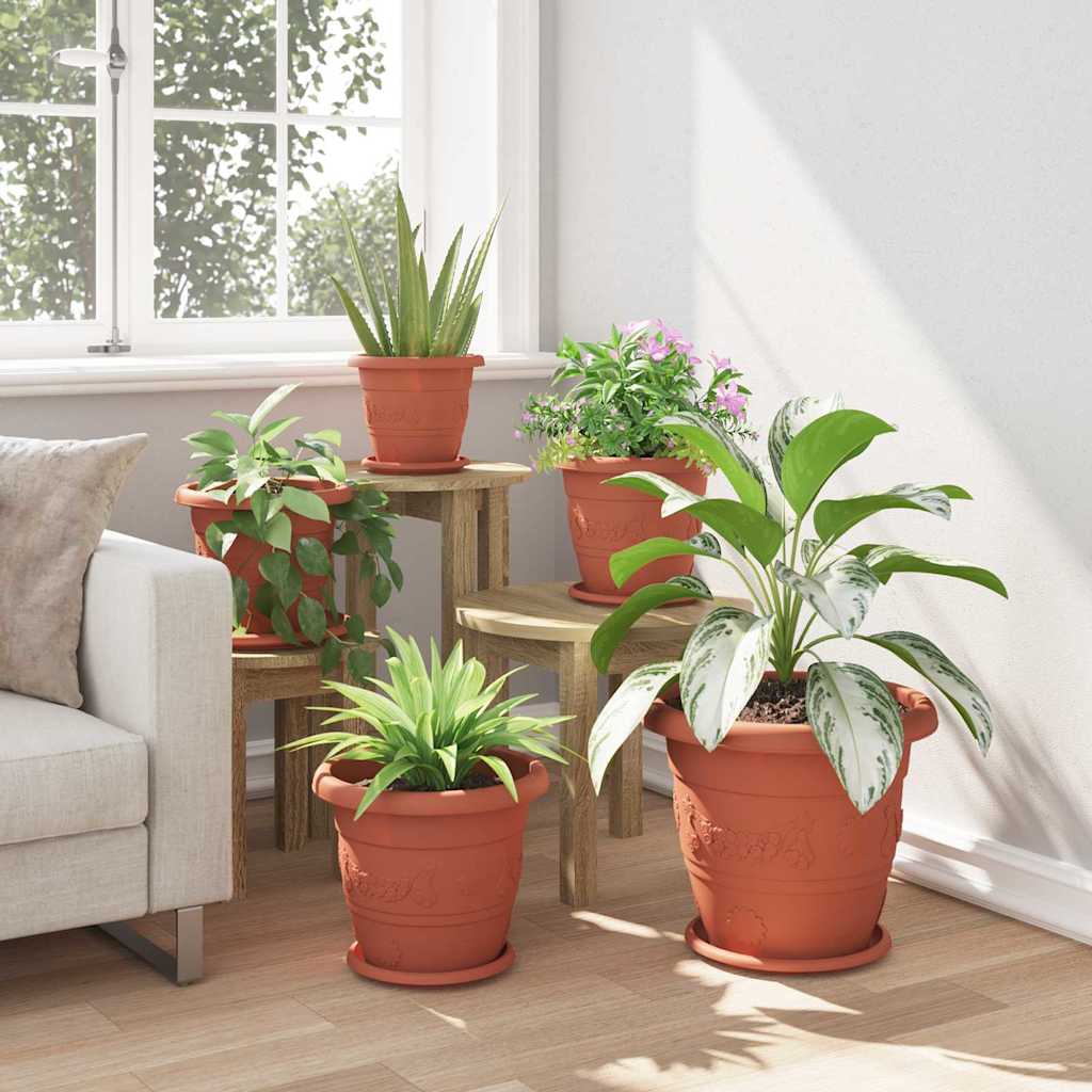 vidaXL Στρογγυλός Δίσκος Λουλουδιών 24 pcs Κεραμιδί Ø 21,5 x 2,5 εκ