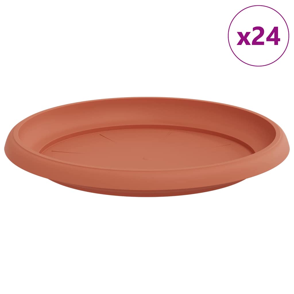 vidaXL Στρογγυλός Δίσκος Λουλουδιών 24 pcs Κεραμιδί Ø 21,5 x 2,5 εκ