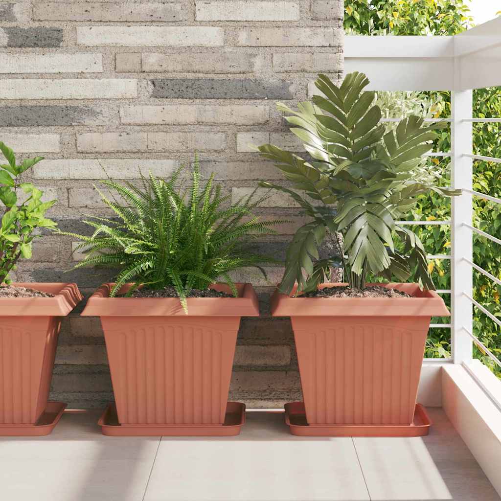 vidaXL Τετράγωνη Γλάστρα για Λουλούδια 24 pcs Κεραμιδί 38 x 38 x 30 εκ