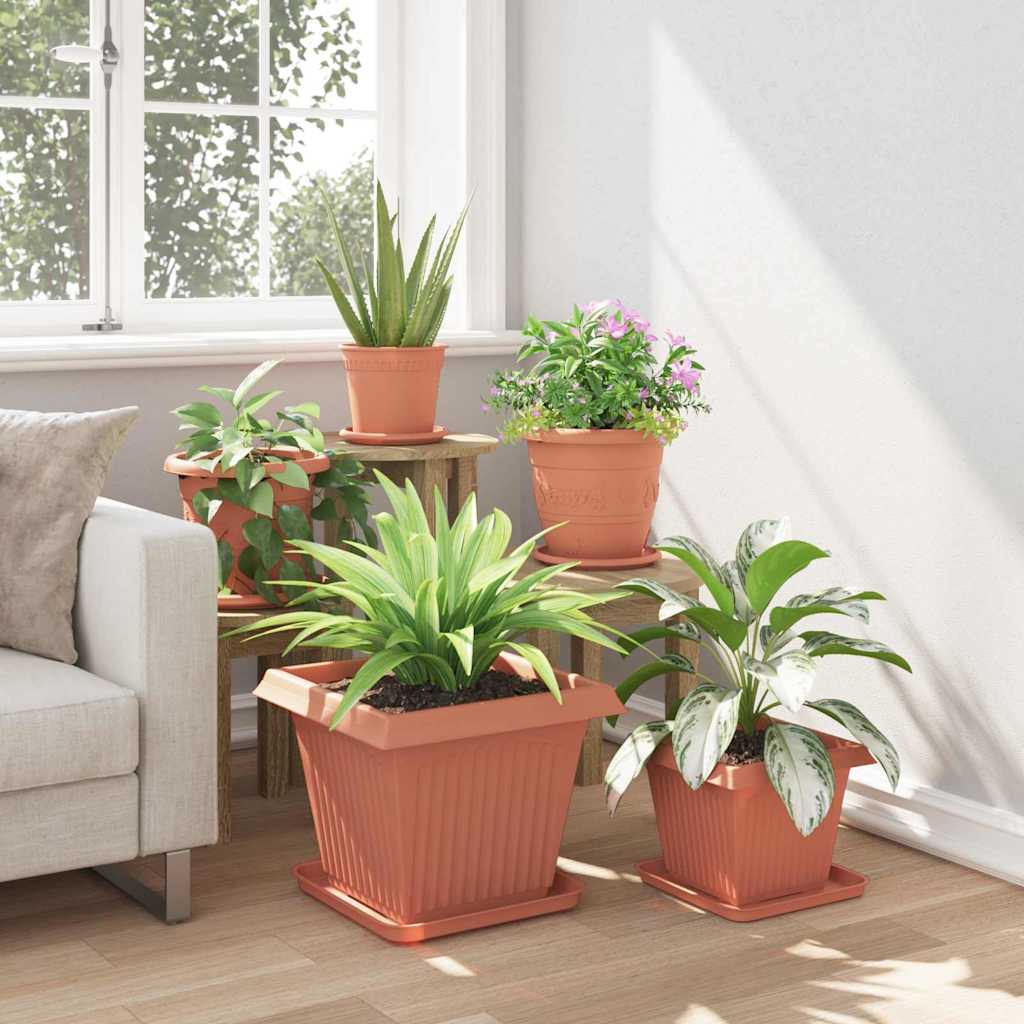 vidaXL Τετράγωνη Γλάστρα για Λουλούδια 24 pcs Κεραμιδί 38 x 38 x 30 εκ