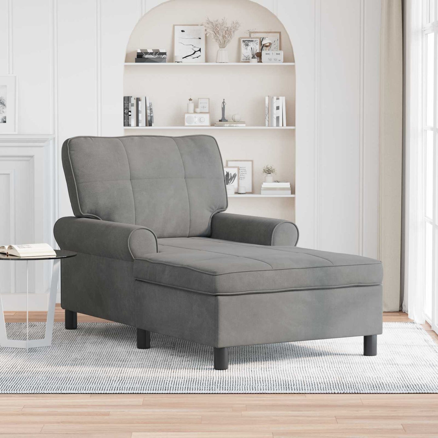 vidaXL Χαλάρωση με μαξιλάρι Σκούρο Γκρι 91 x 157 x 91 εκ. Βελούδο