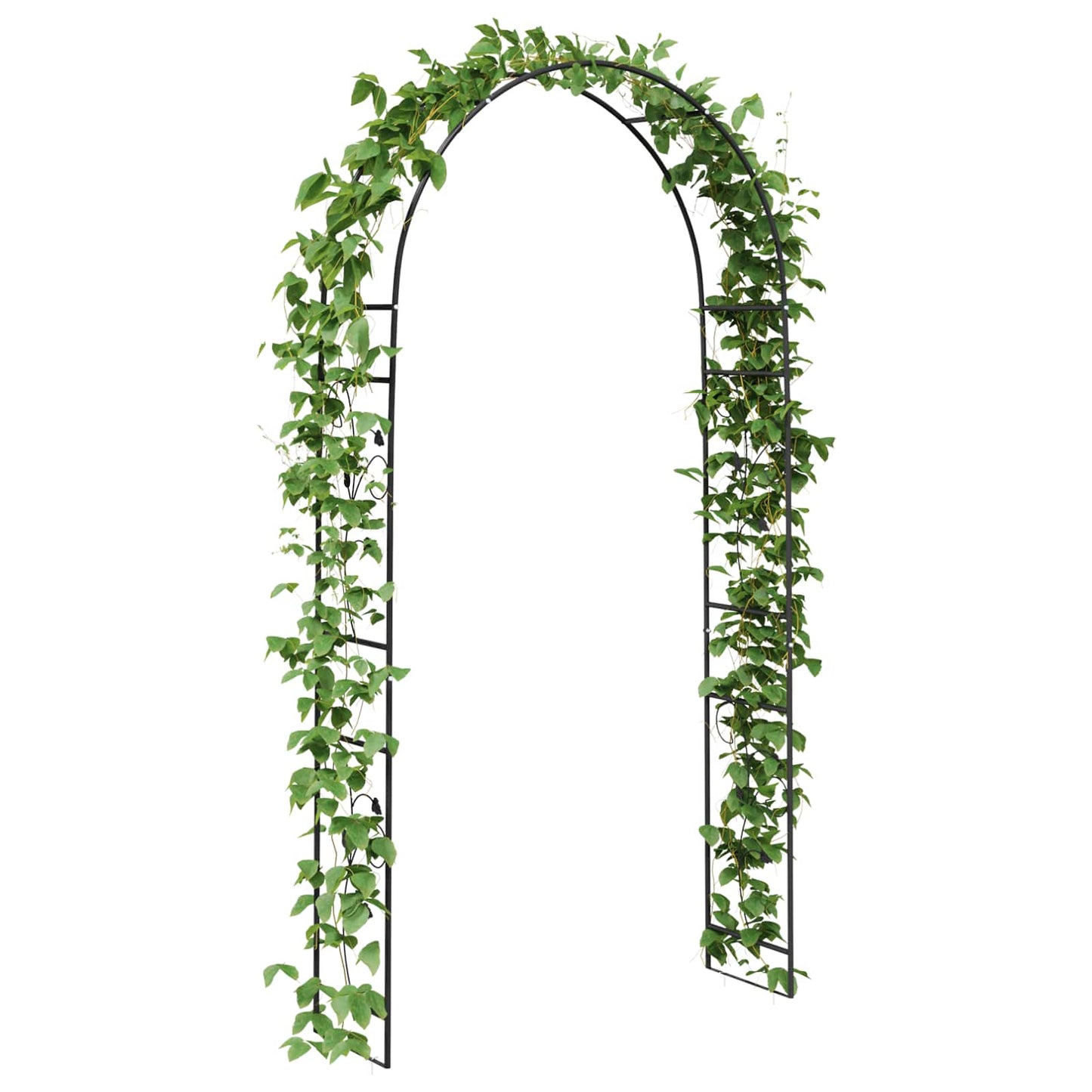 vidaXL Κήπος Αψίδα Floral Μαύρο 115 x 37 x 231 εκ.