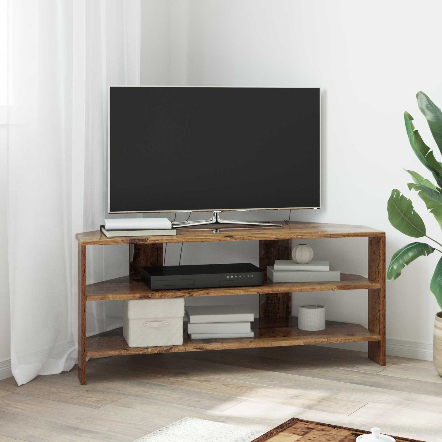 vidaXL ΓωνιακήΒάσηΤηλεόρασης 100 x 40,5 x 45 cm Παλαιωμένο ξύλο