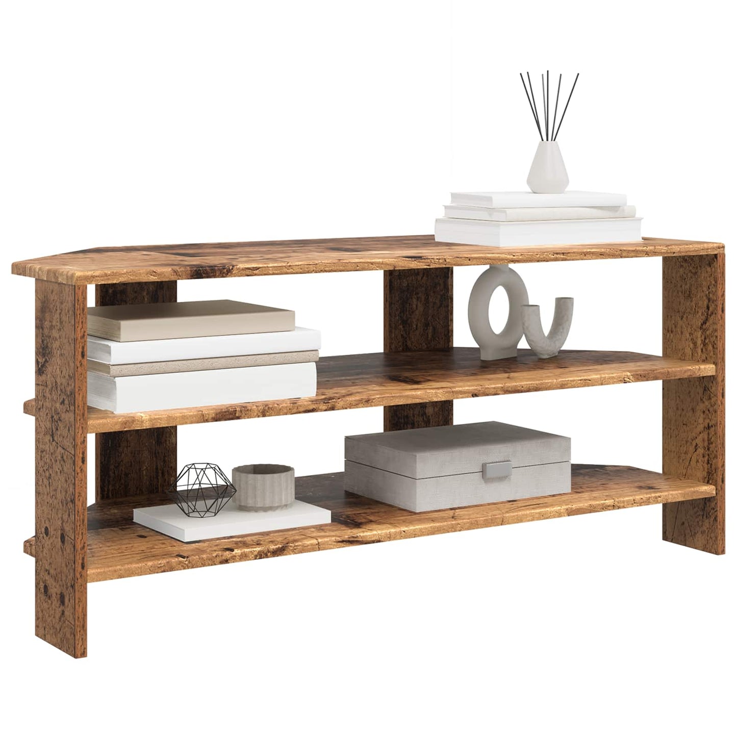vidaXL ΓωνιακήΒάσηΤηλεόρασης 100 x 40,5 x 45 cm Παλαιωμένο ξύλο