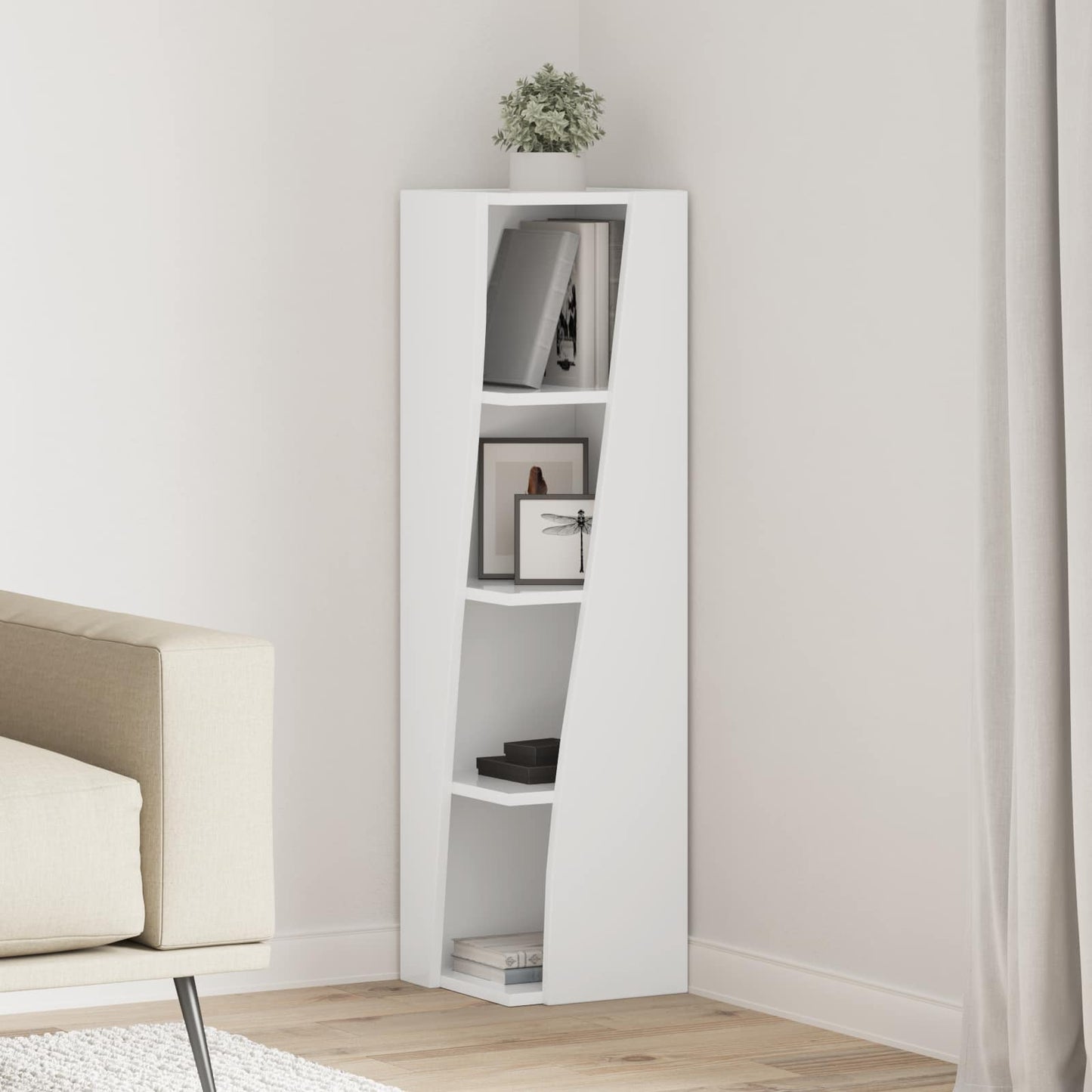 vidaXL Γωνιακό Ντουλάπι 27,5x27x102εκ Επεξεργασμένο ξύλο