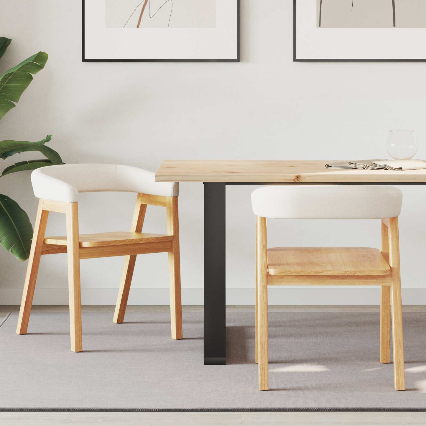 vidaXL Καρέκλες φαγητού 2 pcs Φυσικό 54 x 57 x 73 εκ