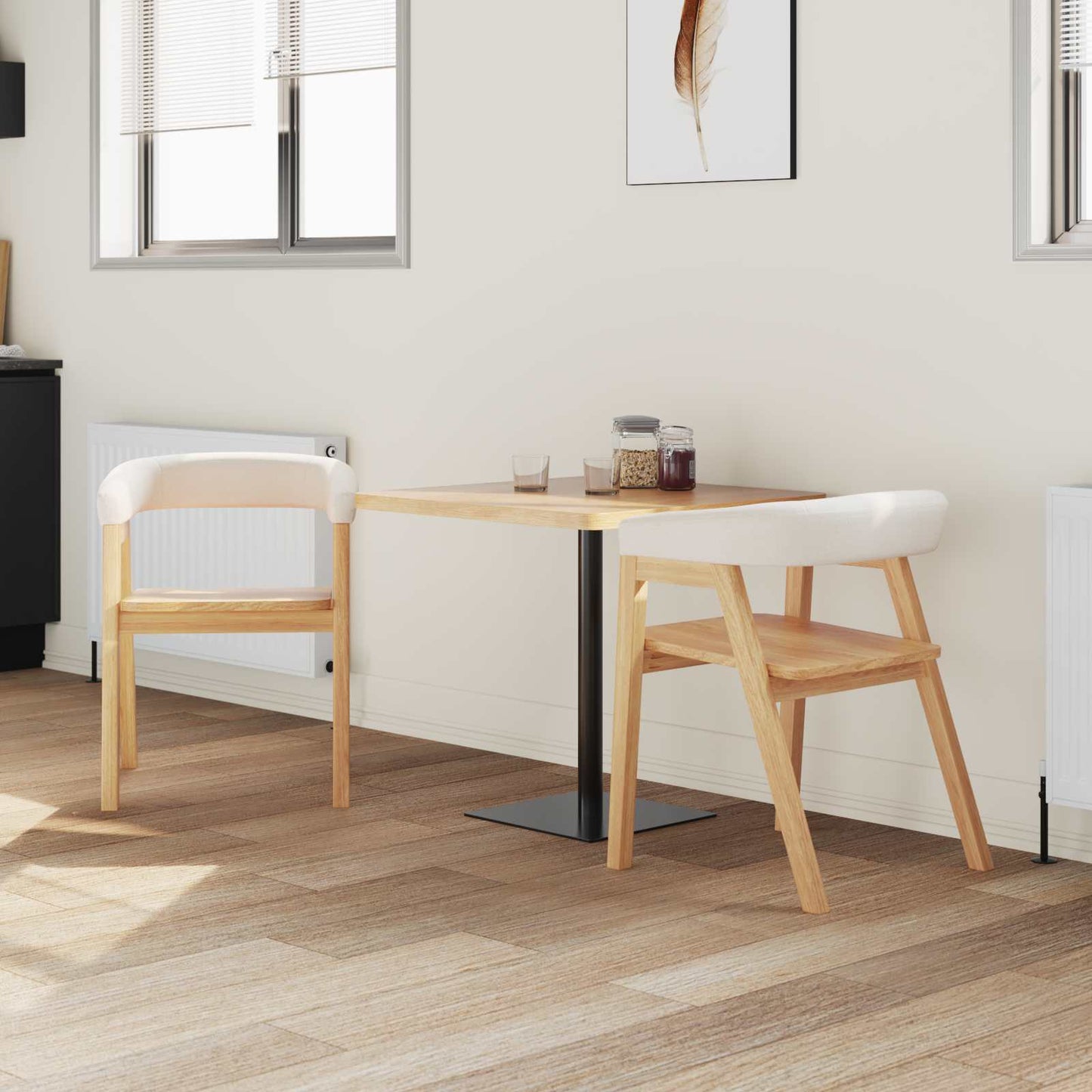 vidaXL Καρέκλες φαγητού 2 pcs Φυσικό 54 x 57 x 73 εκ