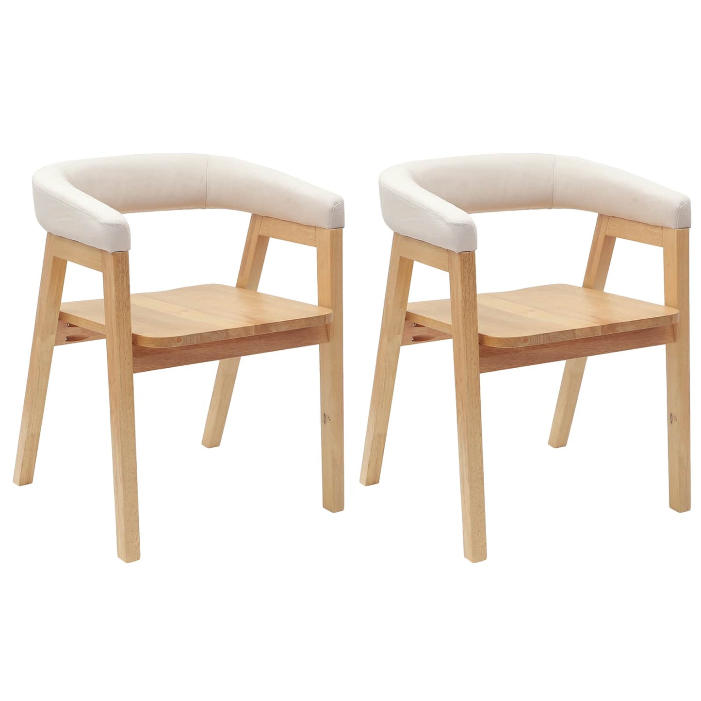 vidaXL Καρέκλες φαγητού 2 pcs Φυσικό 54 x 57 x 73 εκ