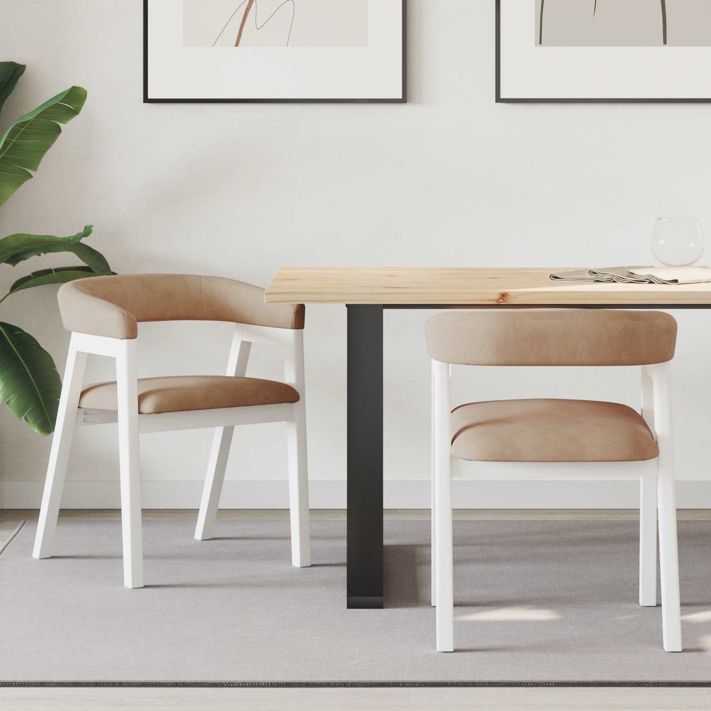 vidaXL Καρέκλες φαγητού 2 pcs Λευκό 54 x 57 x 73 εκ
