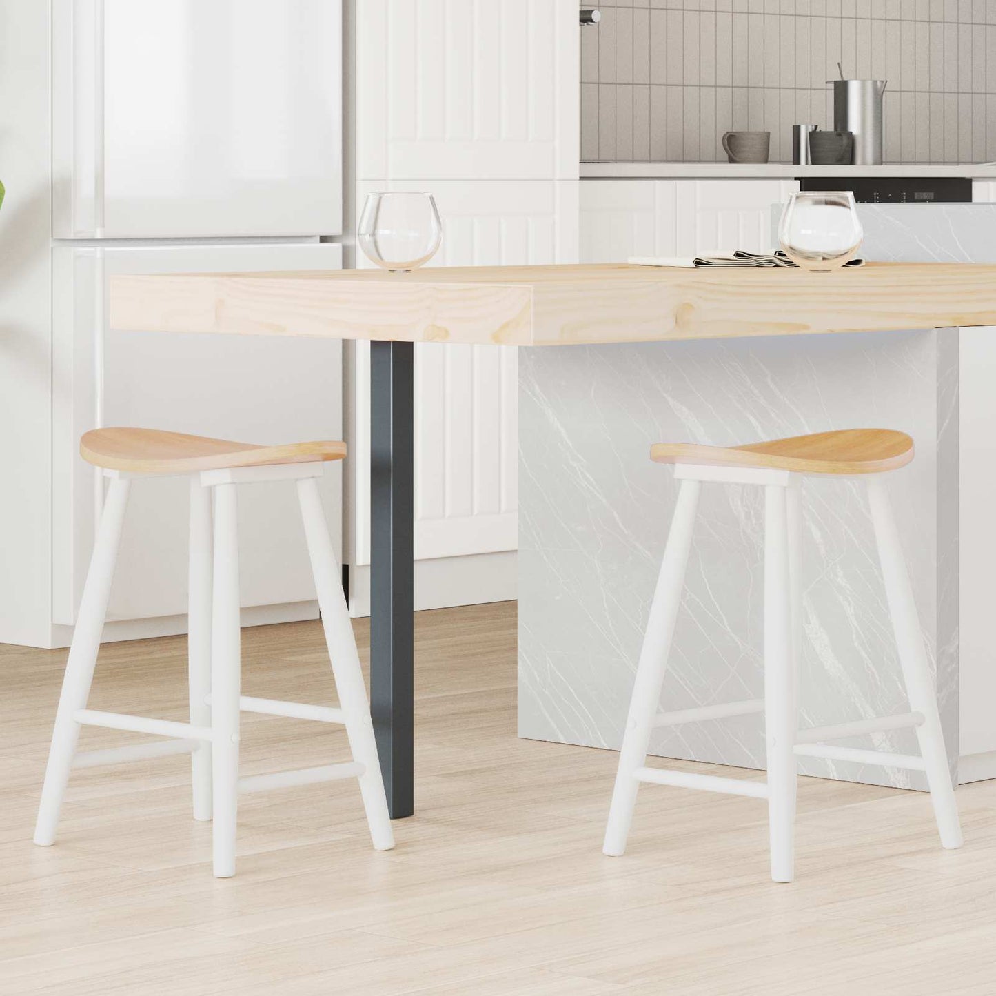 vidaXL Καρέκλες φαγητού 2 pcs Λευκό 46 x 37 x 63 εκ