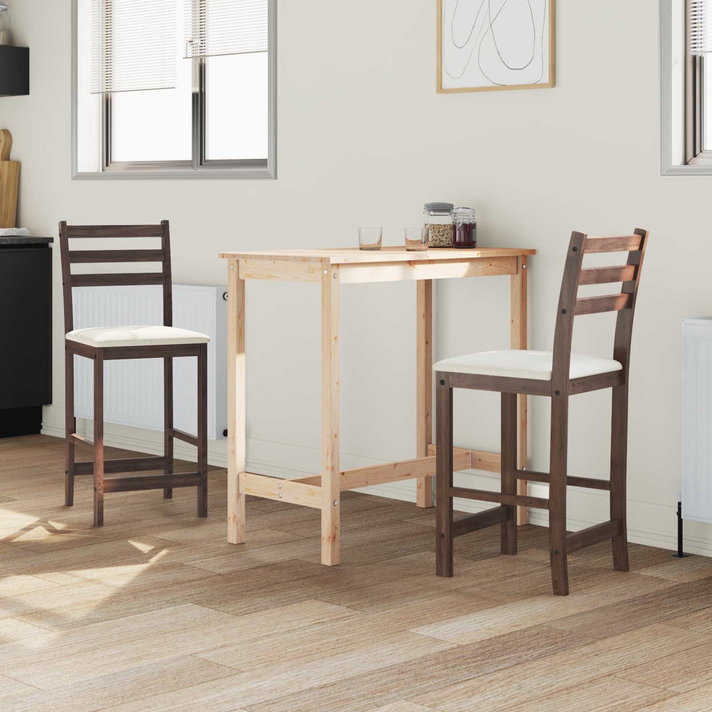 vidaXL Καρέκλες φαγητού 2 pcs Ανοιχτό καφέ 40 x 47,5 x 99,5 εκ