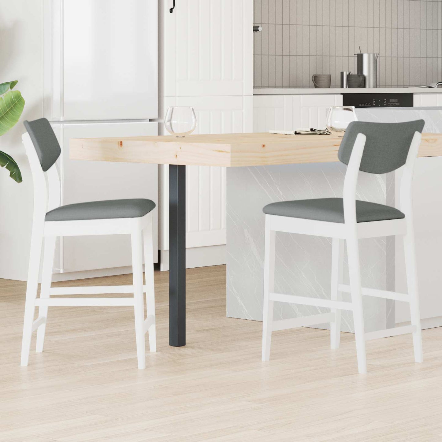 vidaXL Καρέκλες φαγητού 2 pcs Λευκό 48 x 49 x 95 εκ.