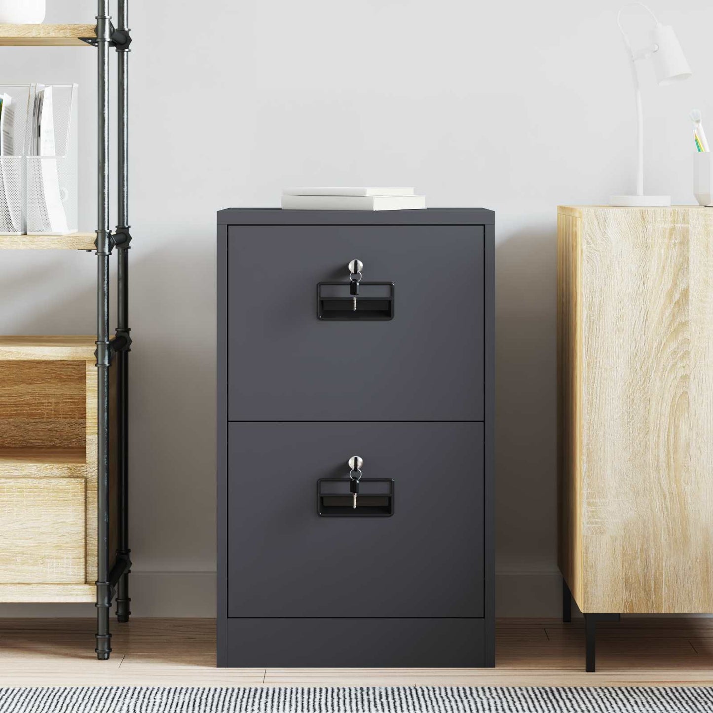 vidaXL Ντουλάπα Αρχείων με συρτάρι Ανθρακί 45,5 x 42 x 74,5 εκ