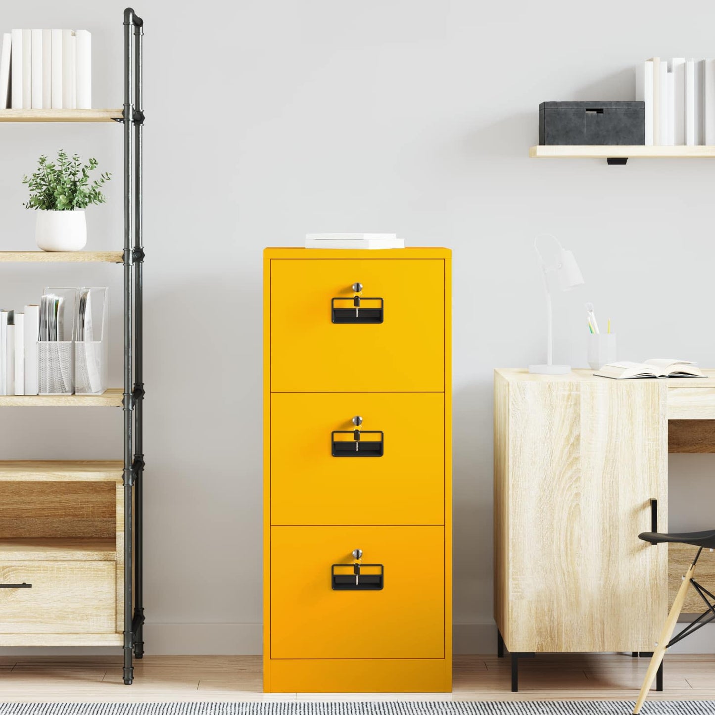 vidaXL Ντουλάπα Αρχείων Χαμομηλί κίτρινο 45,5 x 42 x 106,5 εκ