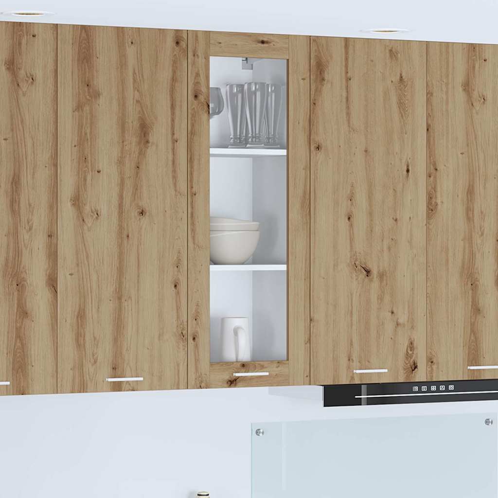 vidaXL Κρεμαστό ντουλάπι με ράφι Riga Artisan Oak 40 x 31 x 100 εκ.