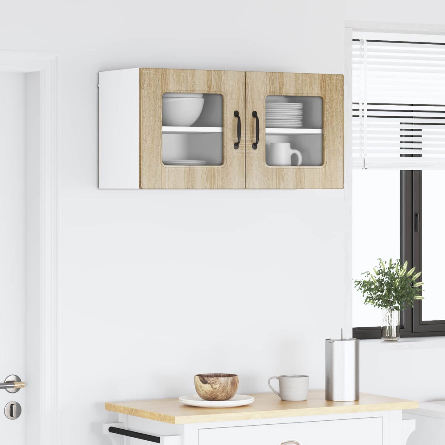 vidaXL Κρεμαστό ντουλάπι κουζίνας 2 pcs Δρύς Sonoma 40 x 31 x 40 εκ.