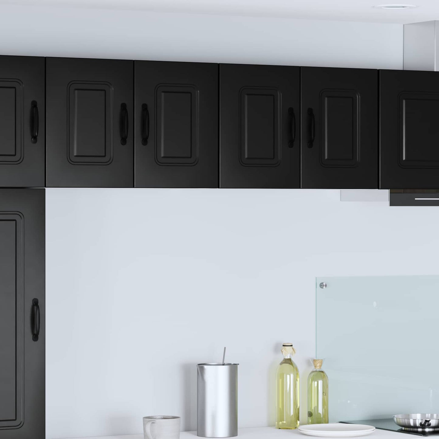 vidaXL Κρεμαστό ντουλάπι κουζίνας με ράφι 2 pcs Μαύρο 60 x 31 x 40 εκ