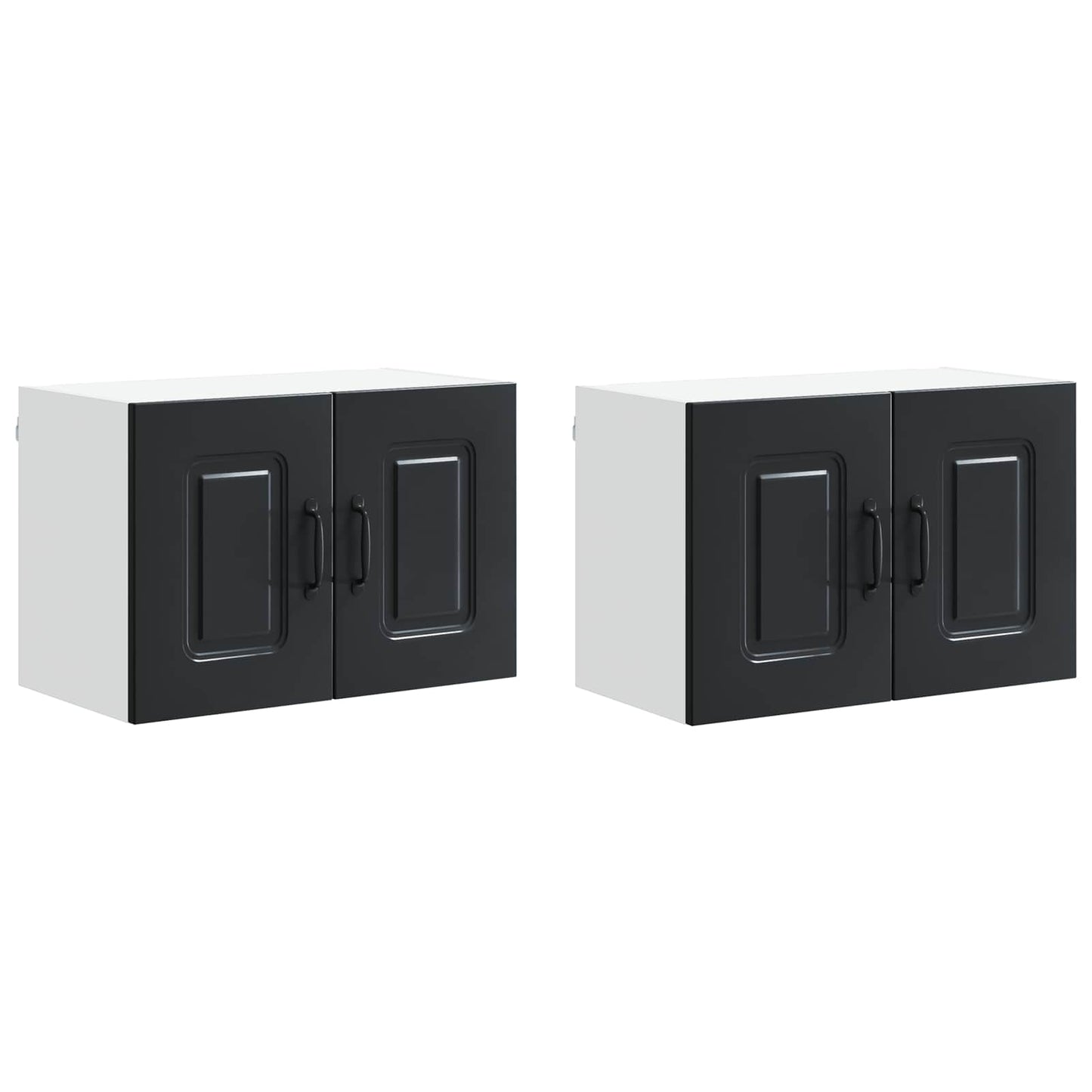 vidaXL Κρεμαστό ντουλάπι κουζίνας με ράφι 2 pcs Μαύρο 60 x 31 x 40 εκ