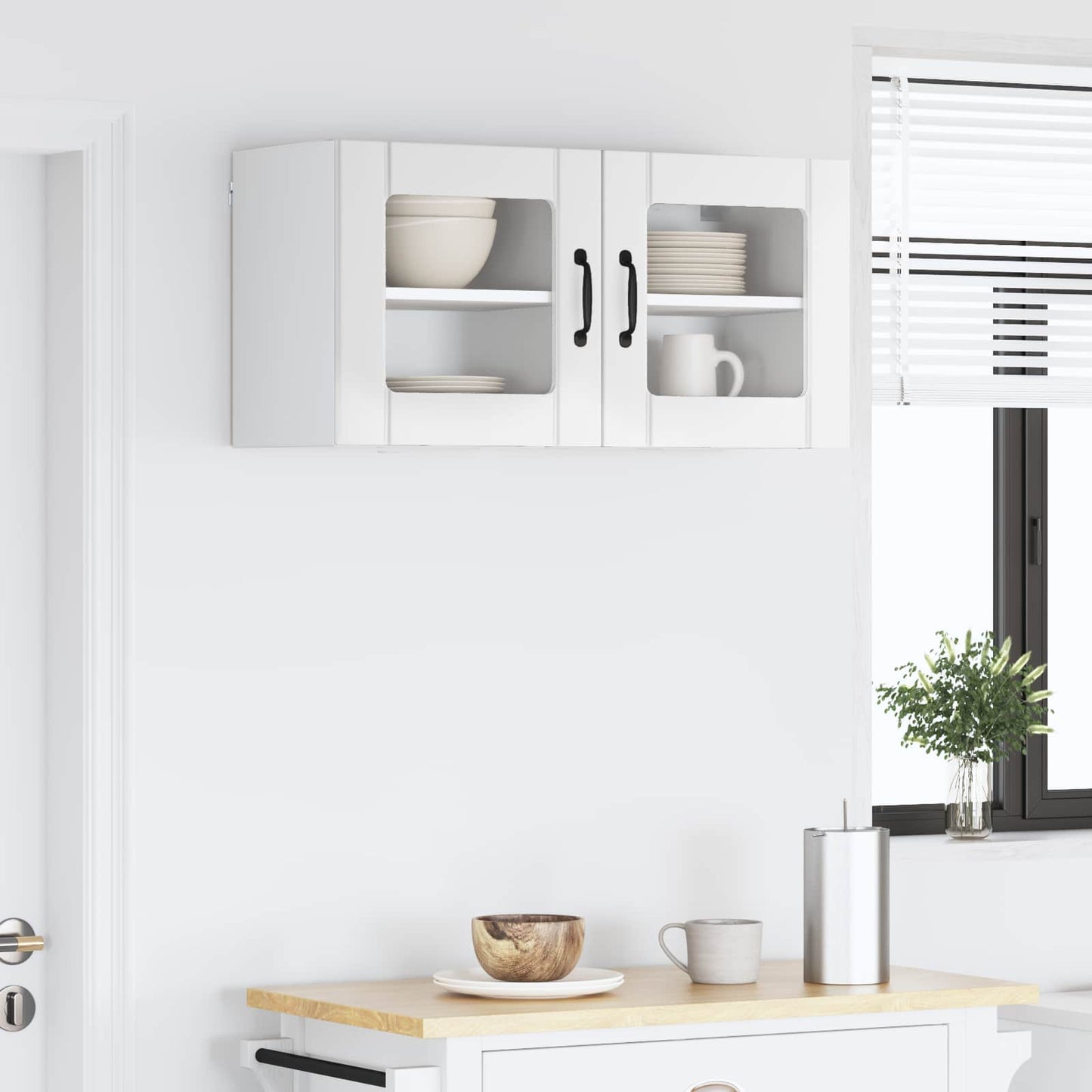 vidaXL Ντουλάπα Κουζίνας 2 pcs Υψηλής γυαλάδας λευκό 40 x 31 x 40 εκ.