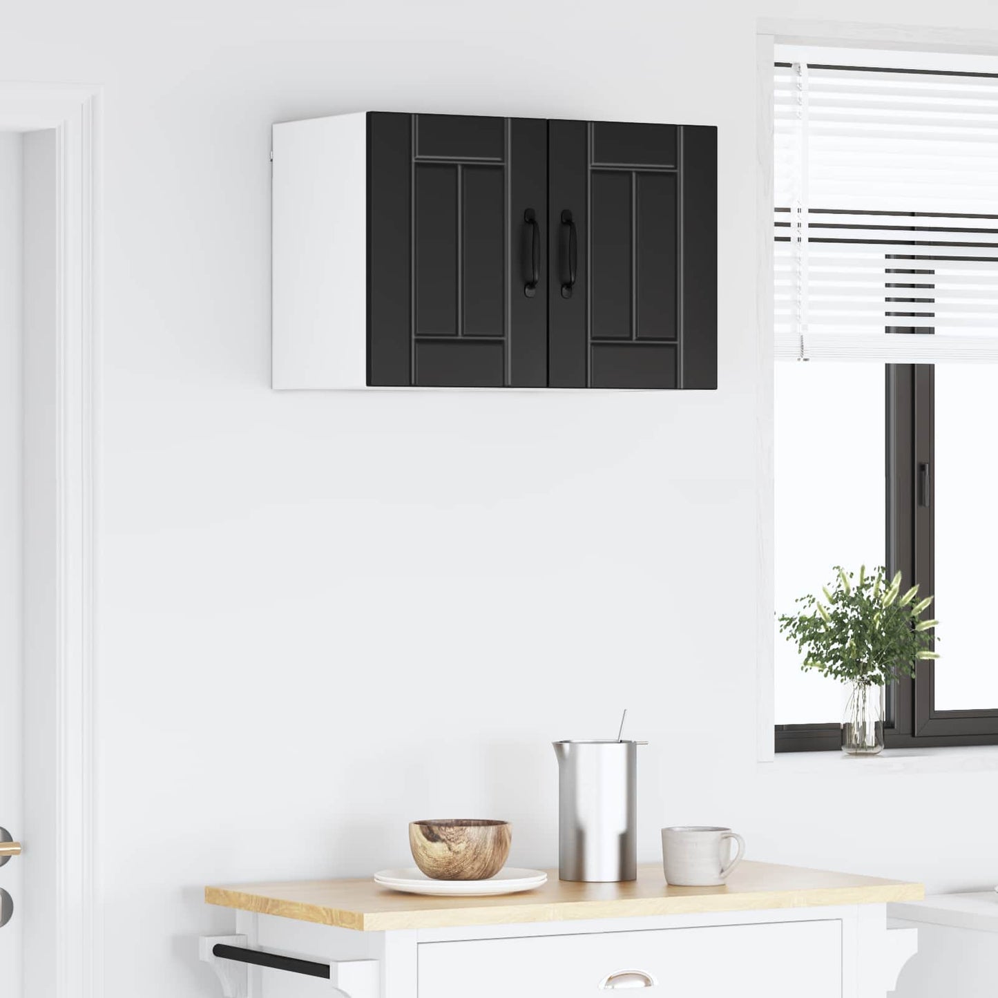 vidaXL Ντουλάπα Κουζίνας 2 pcs Μαύρο 30 x 31 x 40 εκ.