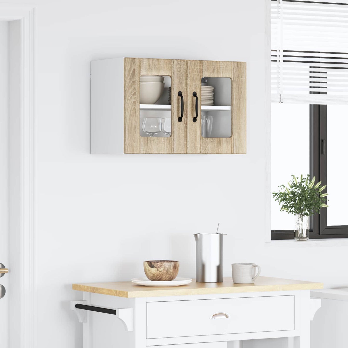 vidaXL Κρεμαστό ντουλάπι κουζίνας 2 pcs Δρύς Sonoma 60 x 31 x 40 εκ
