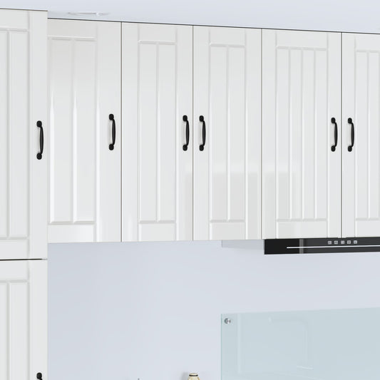 vidaXL Ραφιέρα τοίχου LUCCA Γυαλιστερό Λευκό 60 x 31 x 80 εκ.