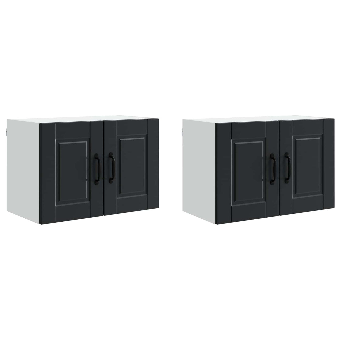 vidaXL Ντουλάπα Κουζίνας με ράφι Επιτοίχιο 2 pcs Μαύρο 60 x 31 x 40 εκ