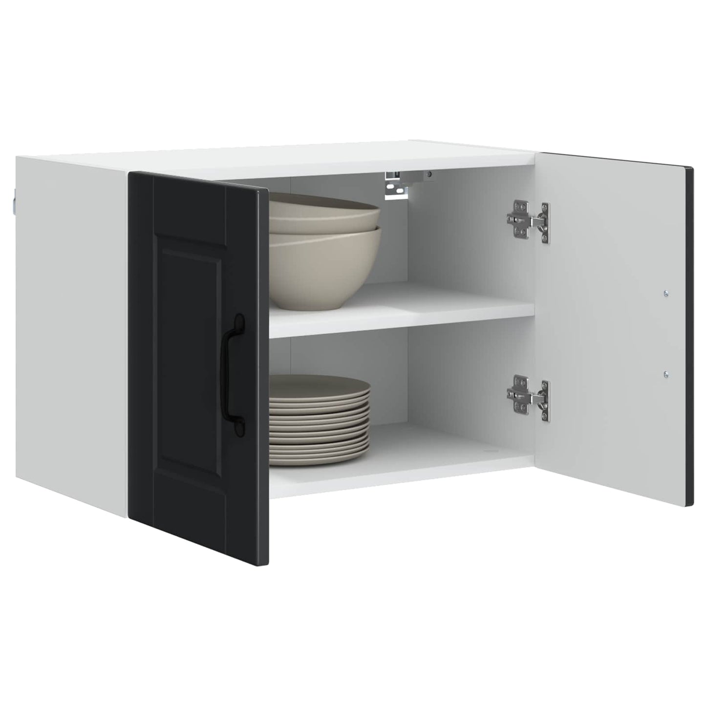 vidaXL Ντουλάπα Κουζίνας με ράφι Επιτοίχιο 2 pcs Μαύρο 60 x 31 x 40 εκ