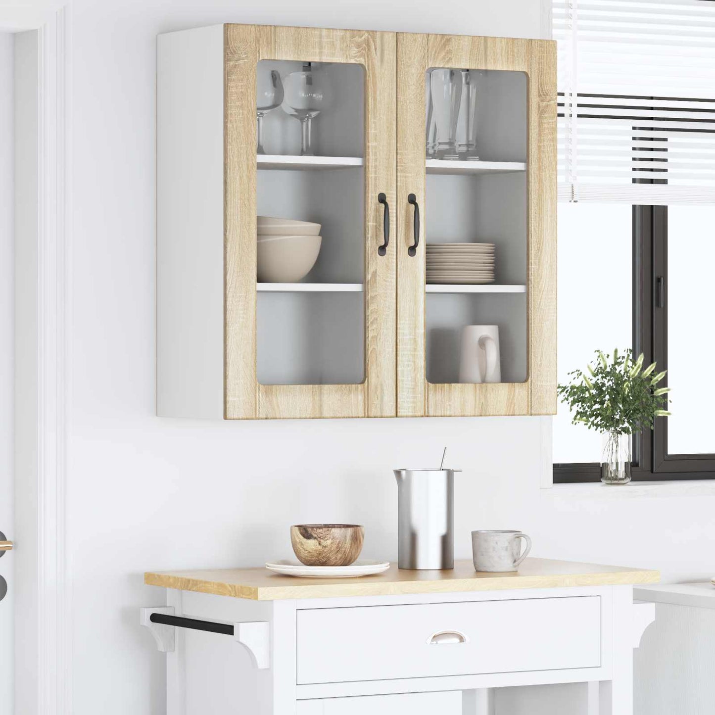 vidaXL Ντουλάπα Κουζίνας με ράφι 2 pcs Δρύς Sonoma 40 x 31 x 80 εκ.
