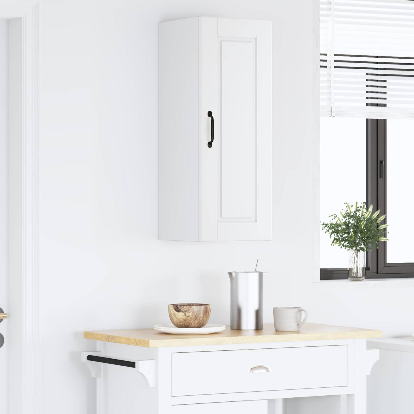 vidaXL Ντουλάπα Κουζίνας Λευκό 30 x 31 x 80 εκ. Επεξεργασμένο ξύλο
