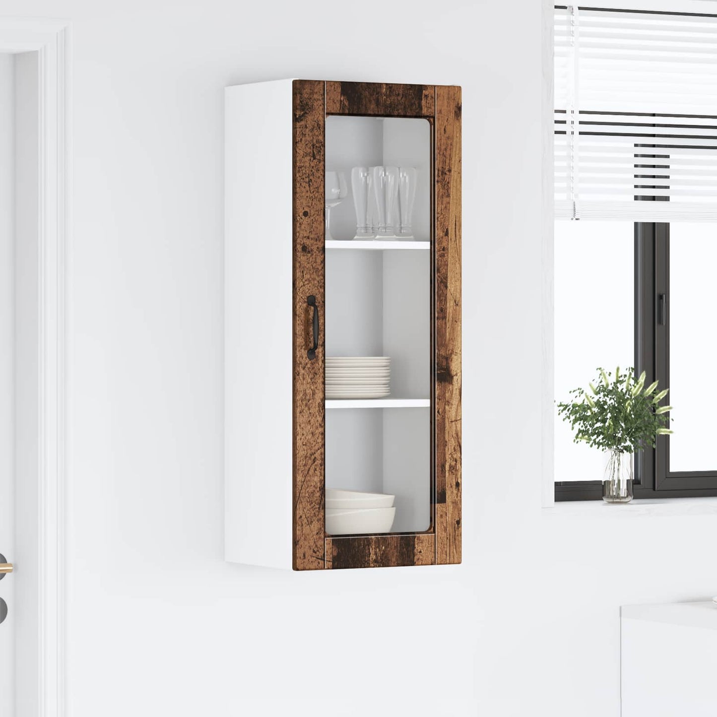 vidaXL Ραφιέρα τοίχου PORTO Παλιό ξύλο 40 x 31 x 100 εκ.
