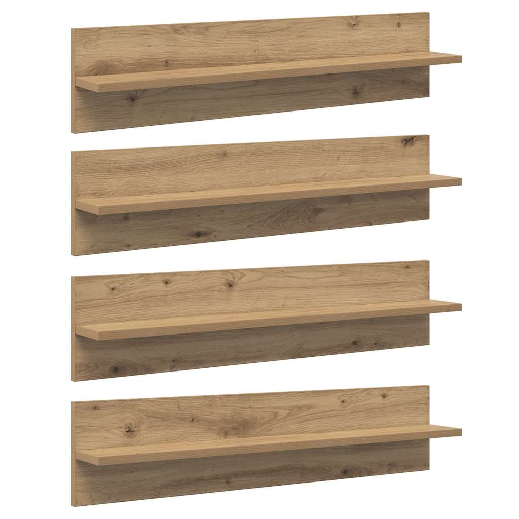 vidaXL Ράφια Τοίχου 4 τμχ. Artisan Oak 80 x 11,5 x 18 εκ