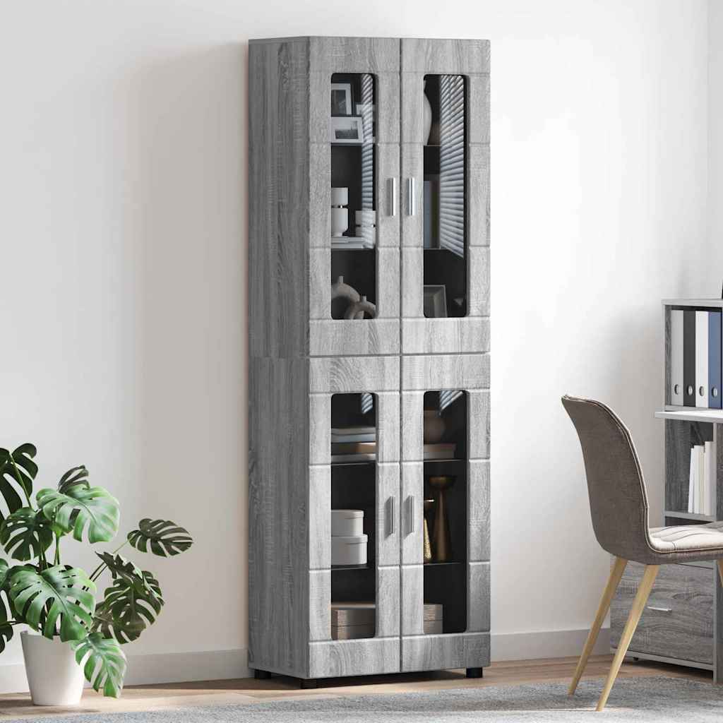 vidaXL Highboard FLORIN 60 x 35 x 182 εκ. Γκρίζο Σονομα