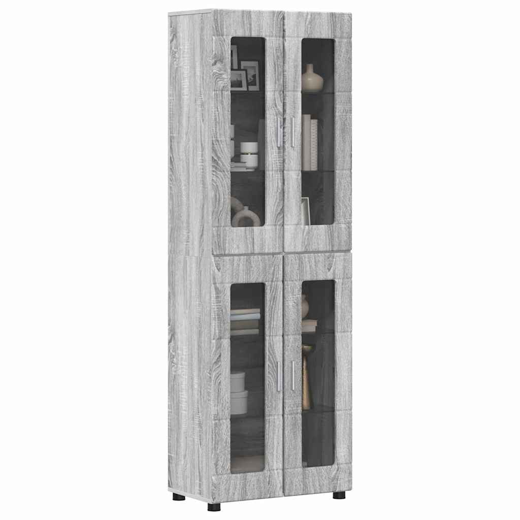 vidaXL Highboard FLORIN 60 x 35 x 182 εκ. Γκρίζο Σονομα