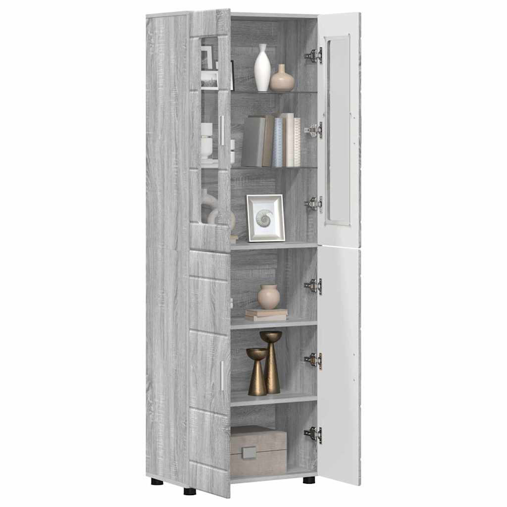 vidaXL Highboard FLORIN 60 x 35 x 182 εκ. Γκρίζο Σονομα