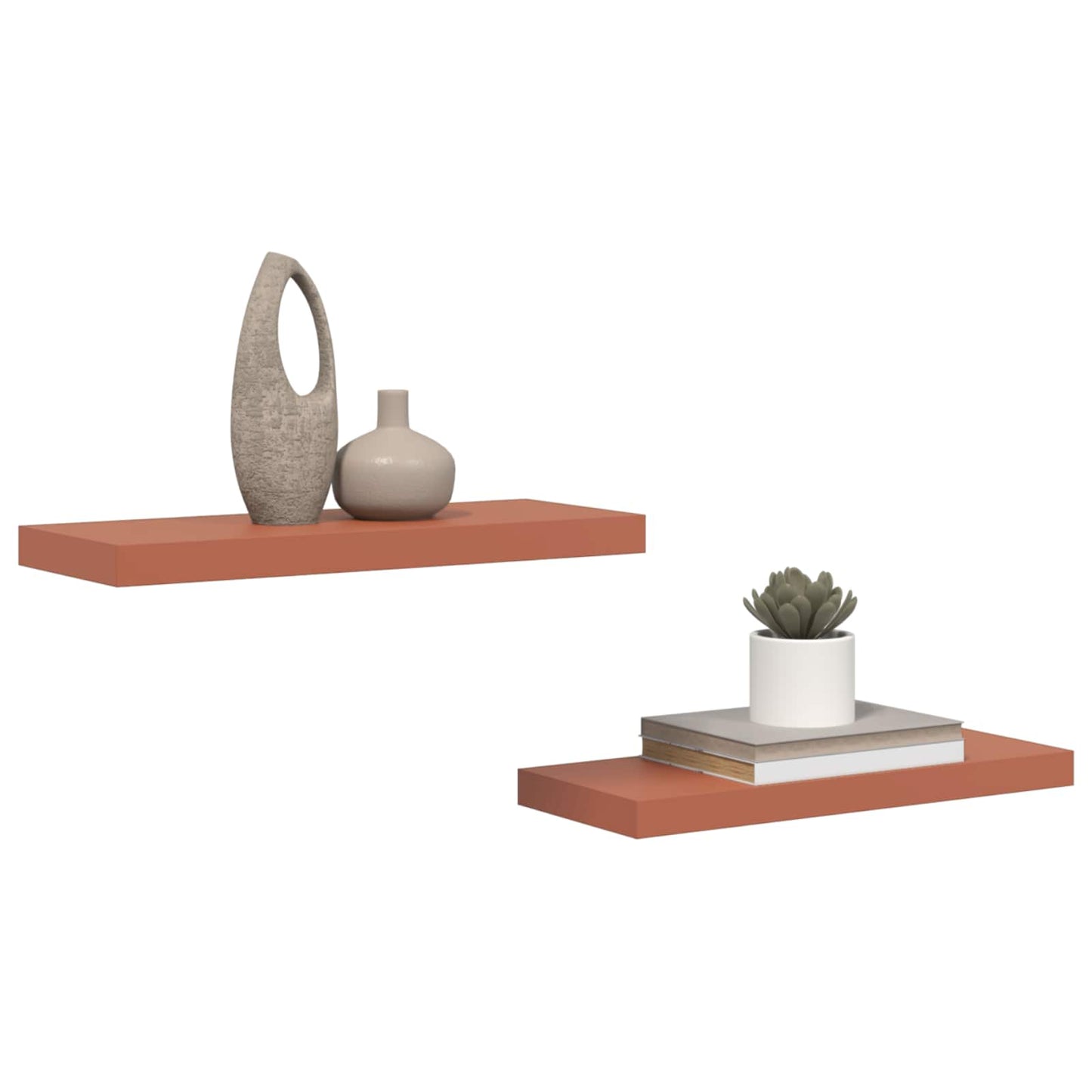 vidaXL Ράφι Τοίχου 2 τμχ. Κόκκινο 60 x 23,5 x 3,8 cm
