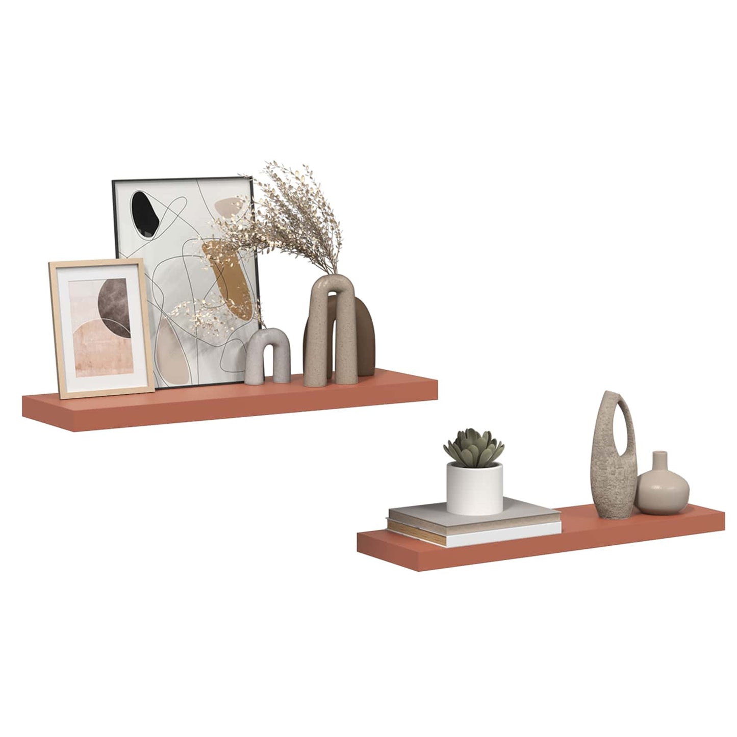 vidaXL Ράφι Τοίχου 2 τμχ. Κόκκινο 80 x 23,5 x 3,8 cm