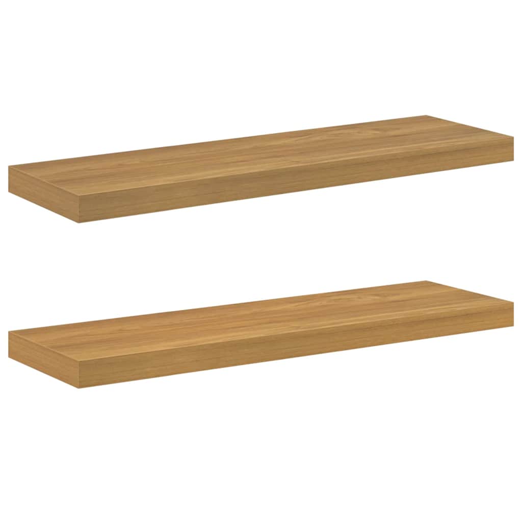 vidaXL Ράφι Τοίχου 2 τμχ. Καφέ 90 x 23,5 x 3,8 cm Επεξεργασμένο Ξύλο