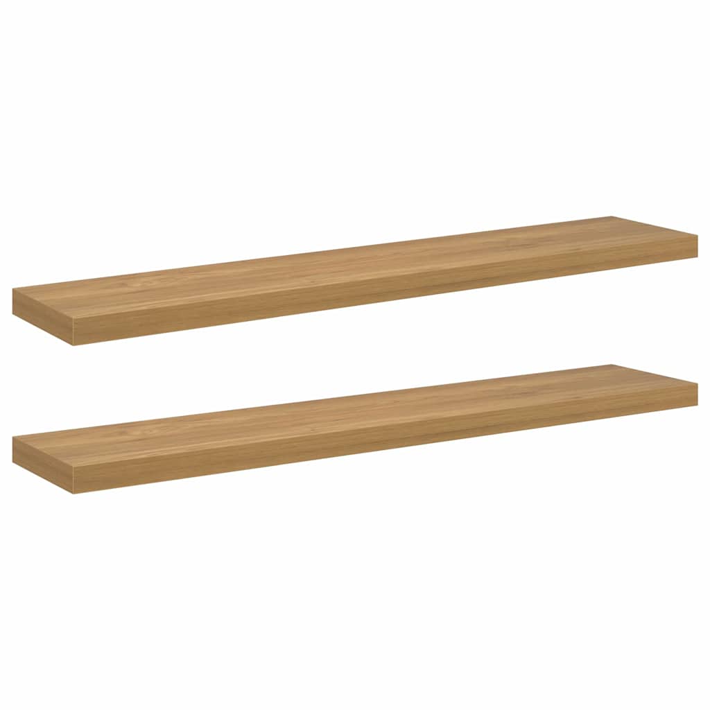 vidaXL Ράφι Τοίχου 2 τμχ. Καφέ 120 x 23,5 x 3,8 cm Επεξεργασμένο Ξύλο