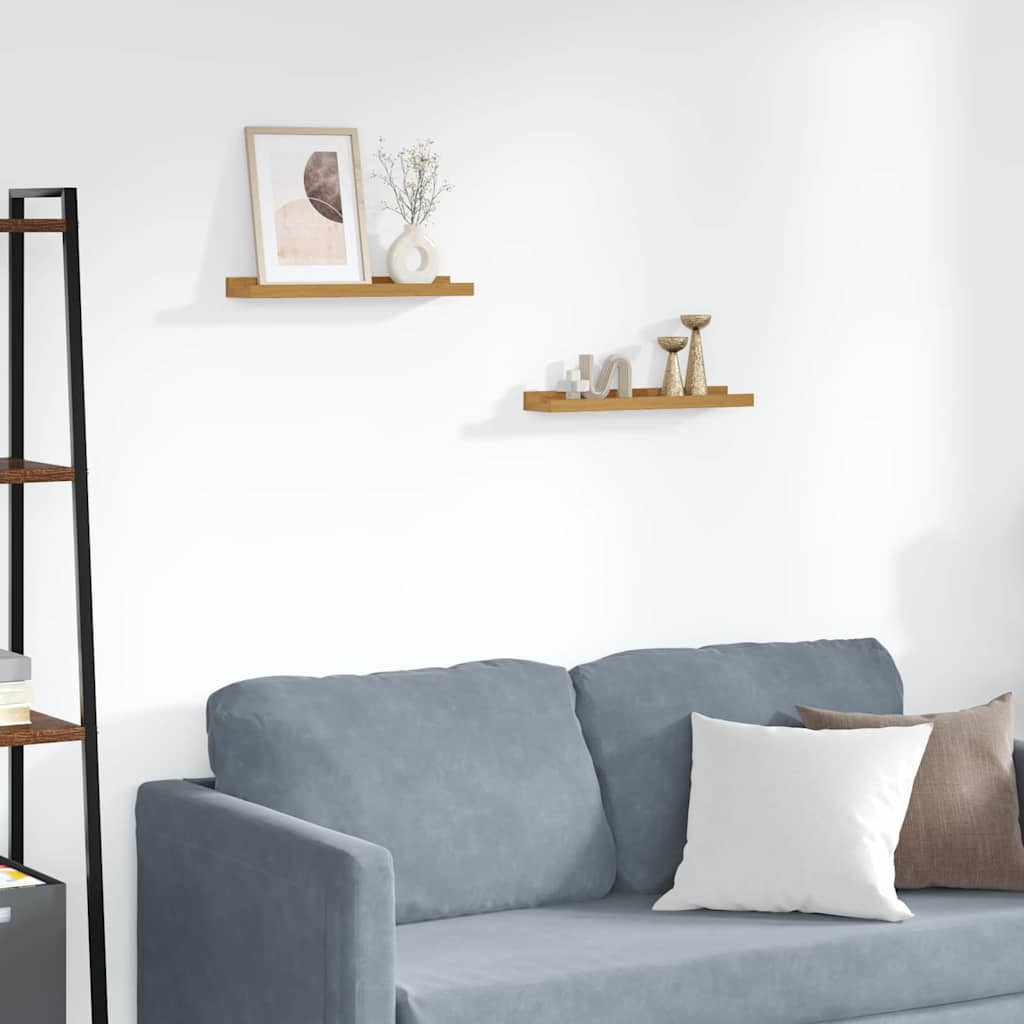 vidaXL Ράφι Τοίχου 2 τμχ. Μπεζ 40 x 9 x 3 cm Επεξεργασμένο Ξύλο