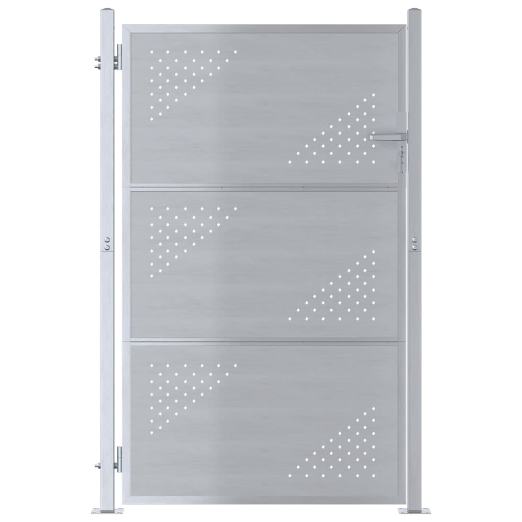 vidaXL Πύλη Κήπου 85 x 120 εκ. Ανοξείδωτο Ατσάλι Ασημί Κλειδώσιμο