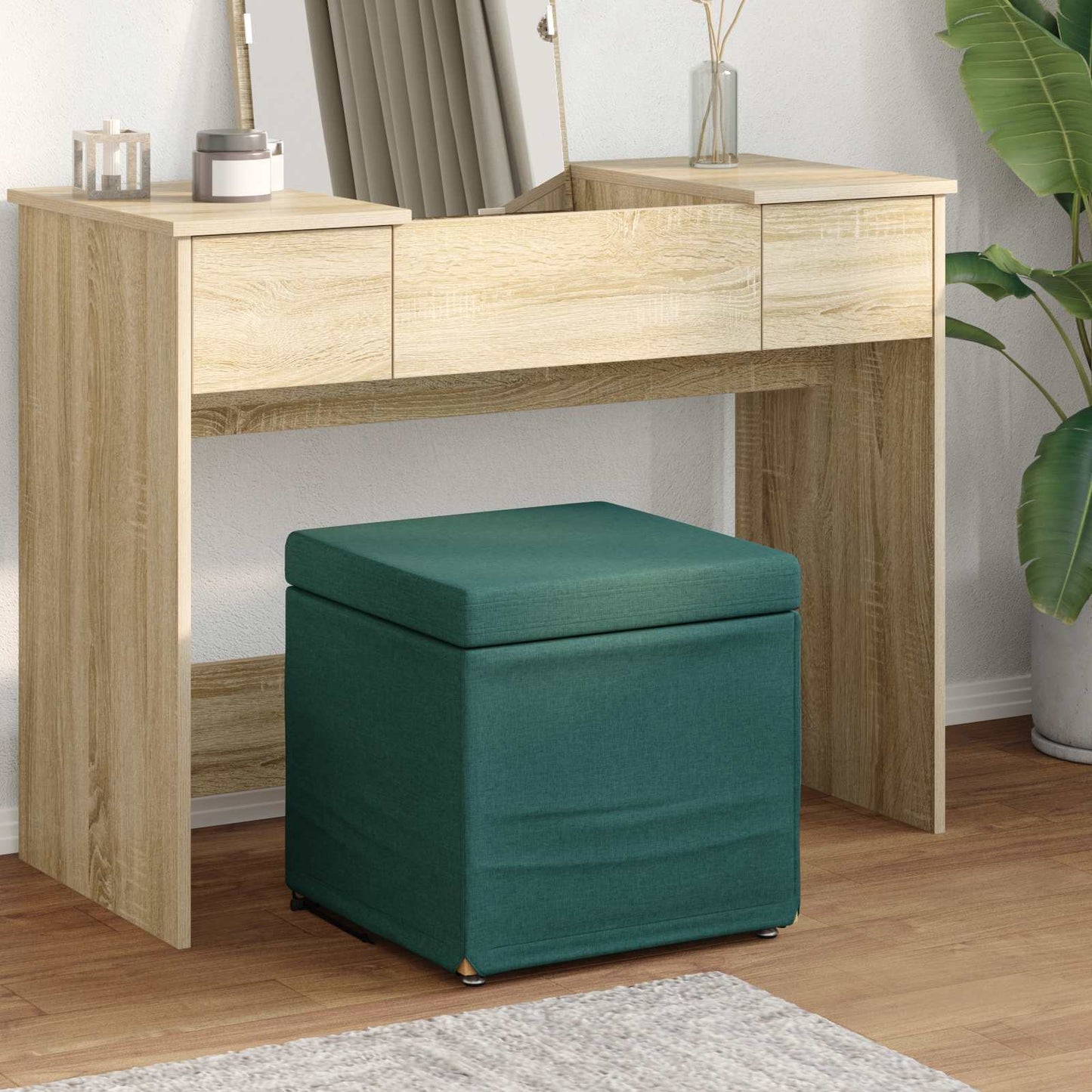 vidaXL Σκαμνί Σκούρο Πράσινο 41 x 41 x 40 εκ