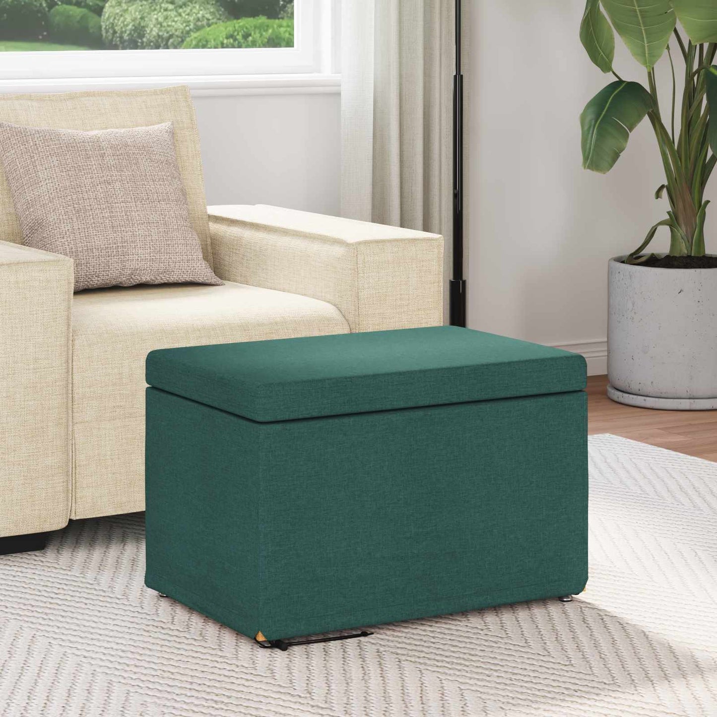 vidaXL Σκαμνί Σκούρο Πράσινο 61 x 41 x 40 εκ